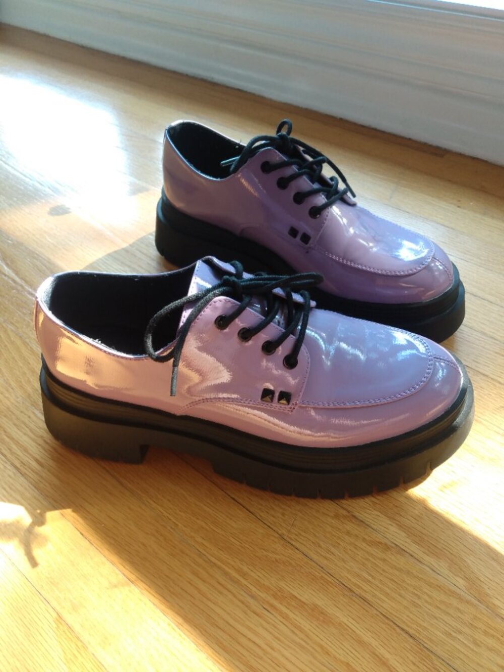 Lavender Patent Vegan Leather Platform Creepers Size 10 - Picture 16 of 16